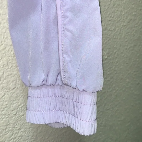 Lovers & Friends Lavender Crop zip-up Retro Windbreaker lightweight crop jacket - Picture 11 of 17